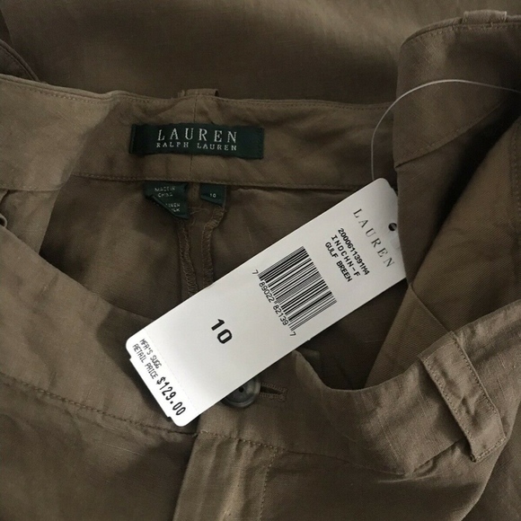 Ralph Lauren | Womens Brown Linen Silk Wide Leg - Picture 5 of 5